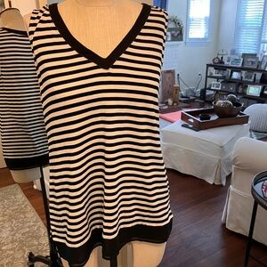 WHBM Striped black & white sleeveless top.